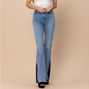Light Blue Hidden Happi Flare Jeans for Women